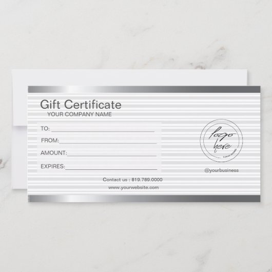 faux Zilver Sneeuwvlokken cadeaubon (Achterkant)