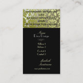 Faux zilveren barokke damast / zwart visitekaartje (Achterkant)