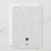 Faux Zilveren Blad Kerst Ornamenten Foto Feestdagenkaart (Achterkant)