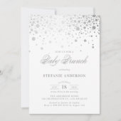Faux Zilveren Folie Confetti Stippen Baby Brunch Kaart (Voorkant)