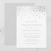 Faux Zilveren Folie Confetti Stippen Bruiloft Kaart (Voorkant / Achterkant)