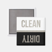 Faux zilveren folie schone vuile vaatwasser magneet (Voorkant / Achterkant)