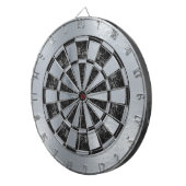 Faux zilveren folie zwart marmer faux metallic dartbord (Voorkant Rechts)