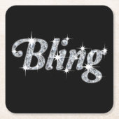  faux zilveren glitter diamantspinkeling kartonnen onderzetters (Voorkant)