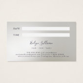 Faux zilveren glitter folie afspraak kaart (Achterkant)