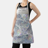 Faux zilveren glitter folie beauty professional schort (Insitu)