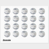 Faux zilveren glitter folie dank u ronde sticker (Vel)