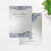 Faux zilveren glitter folie ketting display kaart (Bureau)