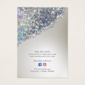 Faux zilveren glitter folie ketting display kaart (Achterkant)