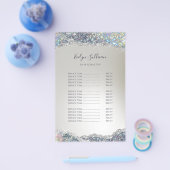 Faux zilveren glitter folie prijslijst flyer (Enkel)