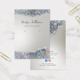 Faux zilveren glitter folie sieraden display kaart