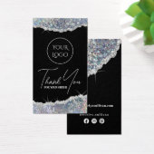 Faux zilveren irdescent pakket visitekaartje (Bureau)