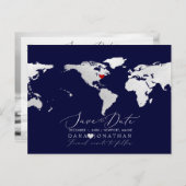 Faux zilveren kaart, elke bestemming opslaan van d briefkaart (Voorkant / Achterkant)