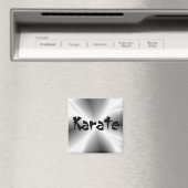 Faux zilveren karate vierkante magneet (Insitu (Vaatwasser))