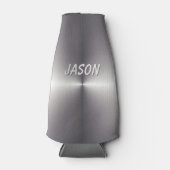 Faux zilveren metalen blik of flessenhouder aangep flesjeskoeler (Voorkant)