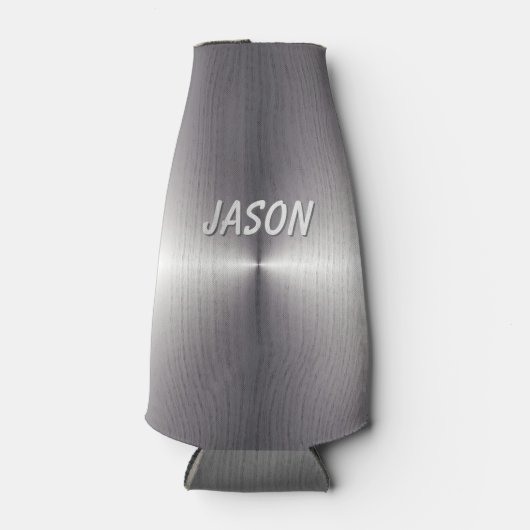 Faux zilveren metalen blik of flessenhouder aangep flesjeskoeler (Voorkant)