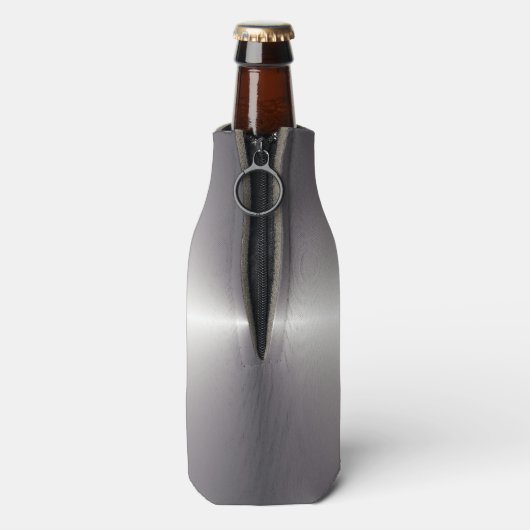 Faux zilveren metalen blik of flessenhouder aangep flesjeskoeler (Fles Achterkant)