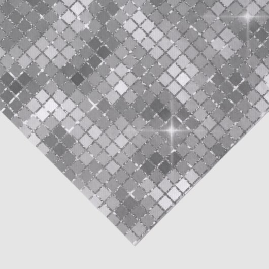 Faux Zilveren Sparkle Disco Ball Tissuepapier (Detail)