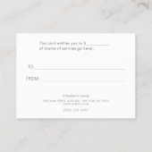 Faux Zilveren Streep Modern Beauty Cadeaubon Kortingskaartje (Achterkant)