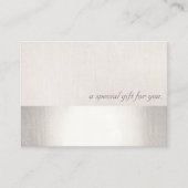 Faux Zilveren Streep Modern Beauty Cadeaubon Kortingskaartje (Voorkant)