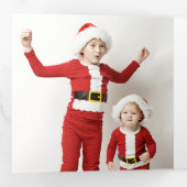 Faux zilveren vlokken kerst drieluik wenskaart (Binnenzijde eerst)