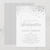 Faux zilverfolie Confetti Stippen Afstuderen Kaart (Voorkant / Achterkant)
