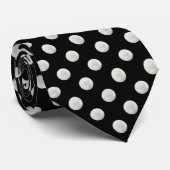 Faux zilvergrijze polka-punten stropdas (Opgerold)