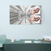 Faux zilvermetallisch grijs spandoek (Beurs)