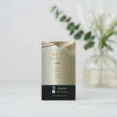 Faux zilverroestvrij staal visitekaartje (Staand voorkant)