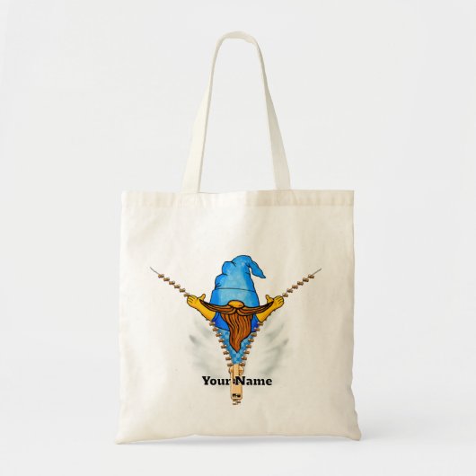 Faux Zipper Gnome Tote Bag (Voorkant)