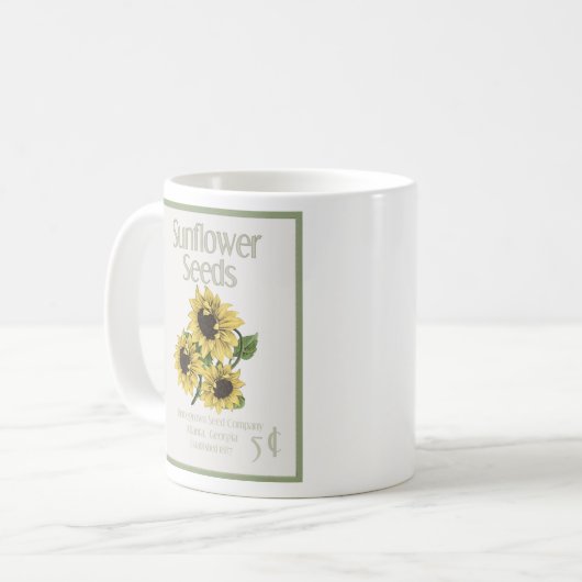 Faux - Zonnebloemzaadverpakking - Mok door middel (Voorkant links)
