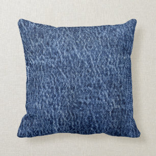 Faux-zuur denim Blue-achtergrond Kussen
