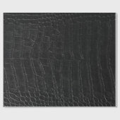 Faux zwart alligator krokodil lederen print cadeaupapier (Vlak)