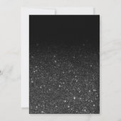 Faux zwart glitter goud elegant chic Sweet 15 Kaart (Achterkant)
