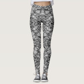 Faux Zwart Kant Fishnet Leggings Modern (Voorkant)