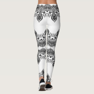 Faux Zwart Kant Fishnet Witte Leggings