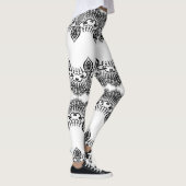 Faux Zwart Kant Fishnet Witte Leggings (Rechts)