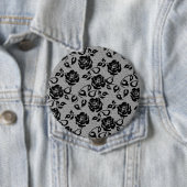 Faux Zwart Kant Roos Fishnet Button Gift (In situ)