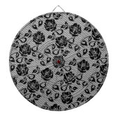 Faux Zwart Kant Roos Fishnet Dart Board Dartbord (Voorkant)
