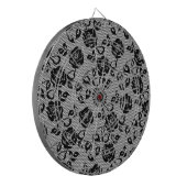 Faux Zwart Kant Roos Fishnet Dart Board Dartbord (Voorkant Links)