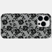 Faux Zwart Kant Roos Fishnet iPhone Case (Achterkant (horizontaal))