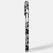 Faux Zwart Kant Roos Fishnet iPhone Case (Achterkant / Links)