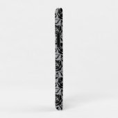 Faux Zwart Kant Roos Fishnet iPhone Case (Achterkant/rechts)