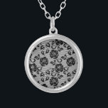 Faux Zwart Kant Roos Fishnet Ketting<br><div class="desc">Faux Black Lace Rozen Fishnet - Romantic Elegant Flowers and Leaves Modern Gift - Kies / voeg uw favoriete achtergrondkleur toe. U kunt ook jouw tekst / naam toevoegen. Formaat wijzigen en verplaatsen of verwijderen / toevoegen element - afbeelding / tekst met aanpassingshulpmiddel. Ontwerp door MIGNED. Zie mijn andere projecten...</div>