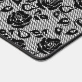 Faux Zwart Kant Roos Fishnet Modern Design Bureaumat (Hoek)