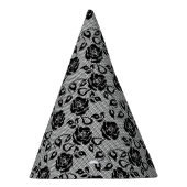 Faux Zwart Kant Rozen Fishnet Party Pet Feesthoedjes (Rechts)