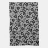 Faux zwart kant Rozen visnet keukenhanddoek (Verticaal)