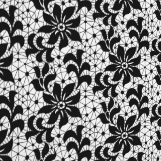 Faux zwart kant visnet bloemen aangepaste kleur wi behang (Zoom)