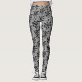 Faux zwart kant visnet Leggings romantisch ontwerp (Voorkant)