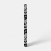 Faux zwart kant visnet samsung galaxy hoesje (Linkerkant)